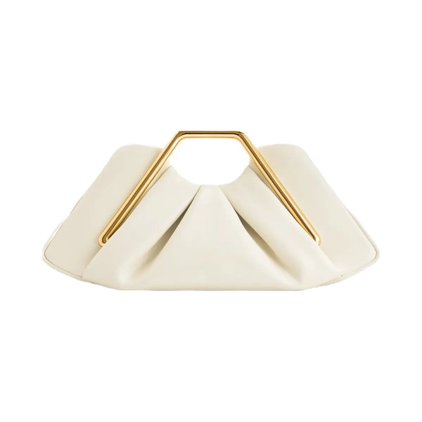 JW PEI Lila Metal Frame Clutch Ivory