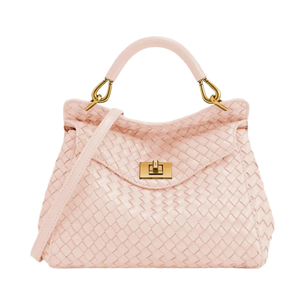 JW PEI Lucia Classic Woven Top Handle Bag Pink