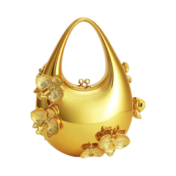 JW PEI Lydia Floral Embellished Handbag Gold