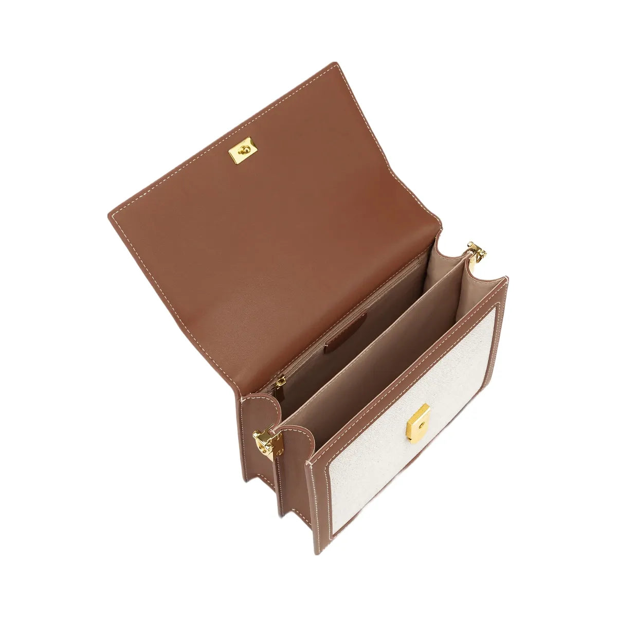 JW PEI Mini Flap Crossbody Beige Canvas