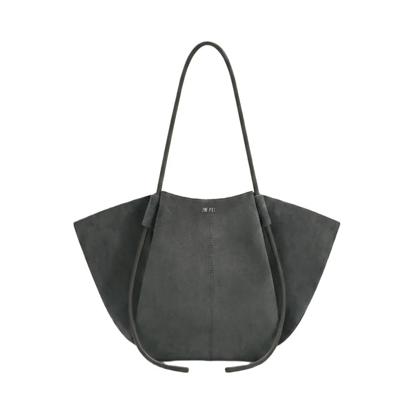 JW PEI Nala Faux Suede Wide Tote Bag Dark Gray
