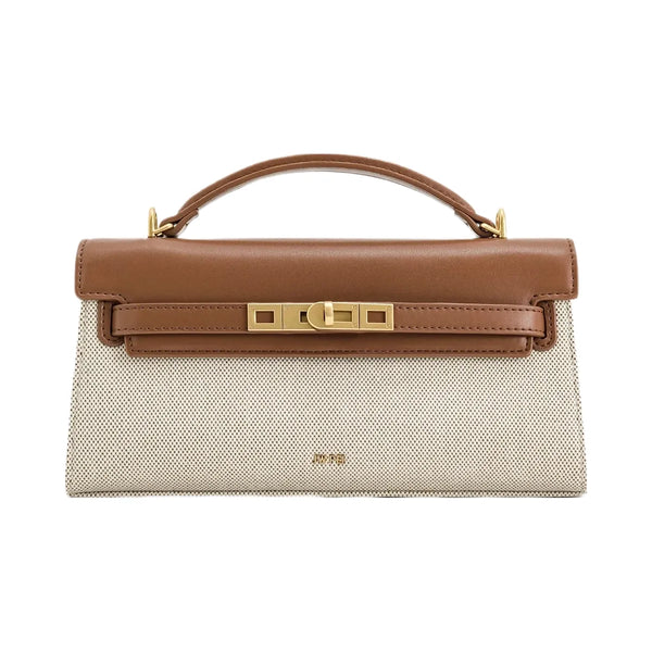 JW PEI Noor Top Handle Bag Brown Canvas