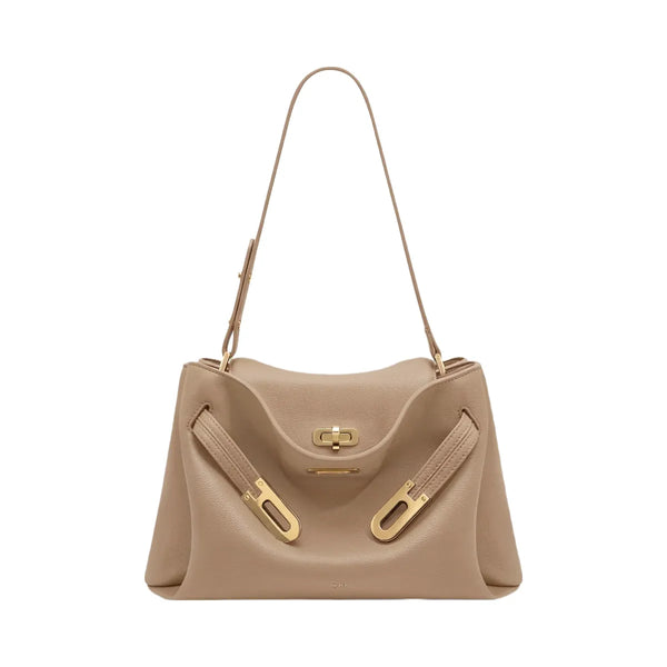 JW PEI Rhea Pebbled Double Buckle Shoulder Bag Khaki