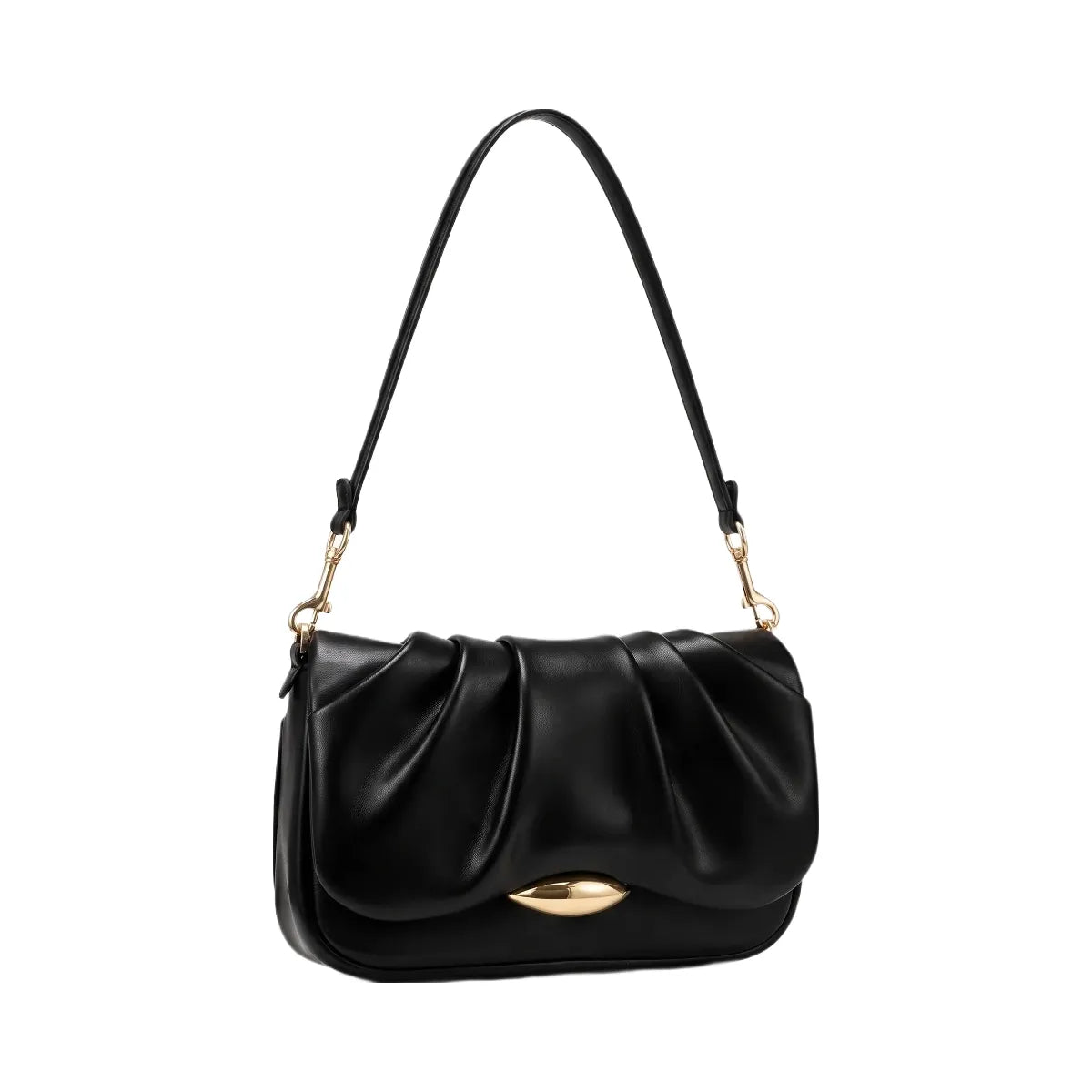 JW PEI Sofia Ruched Shoulder Bag Black