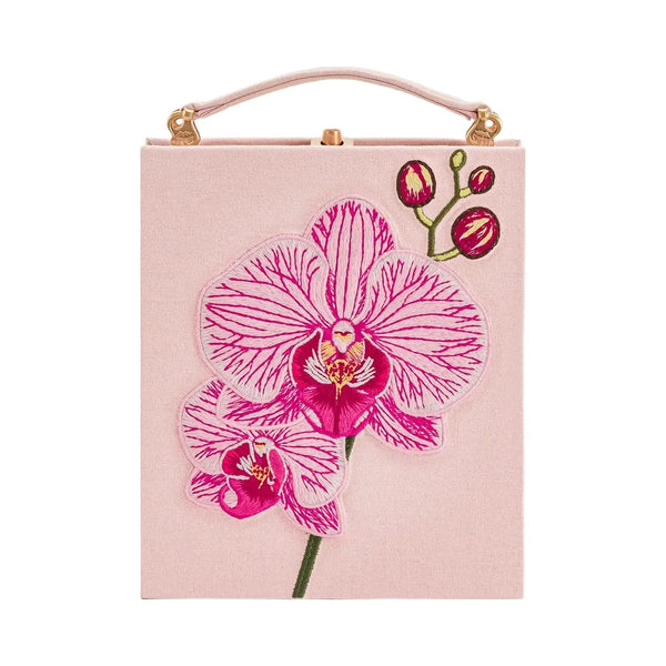 JW PEI Taya Orchid Motif Book Shape Clutch Bag Pink