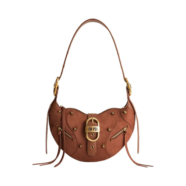 JW PEI Tessa Suede Shoulder Bag Dark Birch Brown