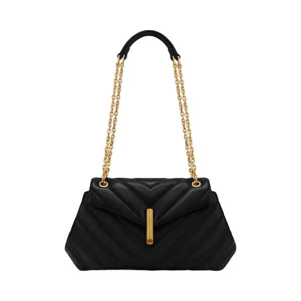 JW PEI Valerie Quilted Chain Flap Shoulder Bag Black