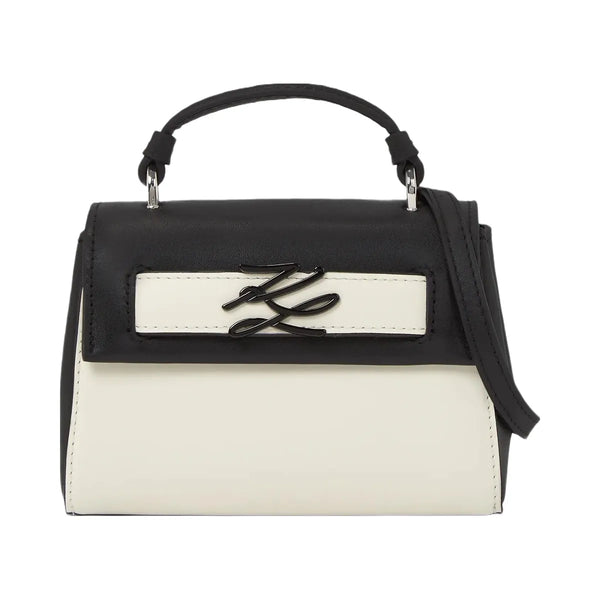 Karl Lagerfeld Autograph Nano Color-Block Bag Black White