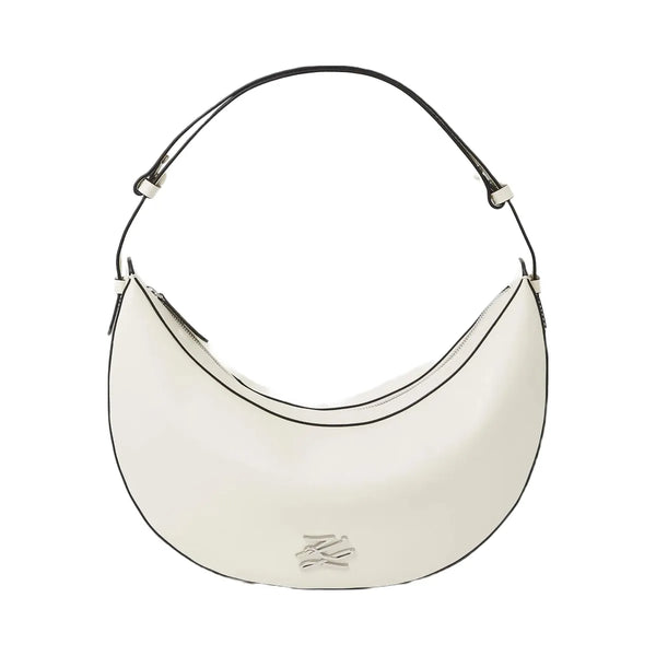 Karl Lagerfeld Autograph Oversized Moon Bag Off White