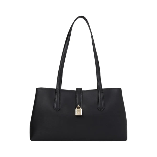 Karl Lagerfeld Autograph Padlock Tote Bag Black Gold