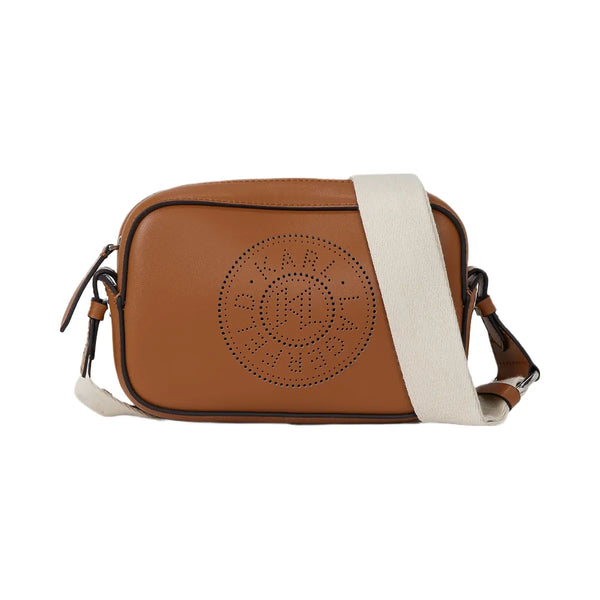 Karl Lagerfeld Circle Perforated Crossbody Bag Dark Tan
