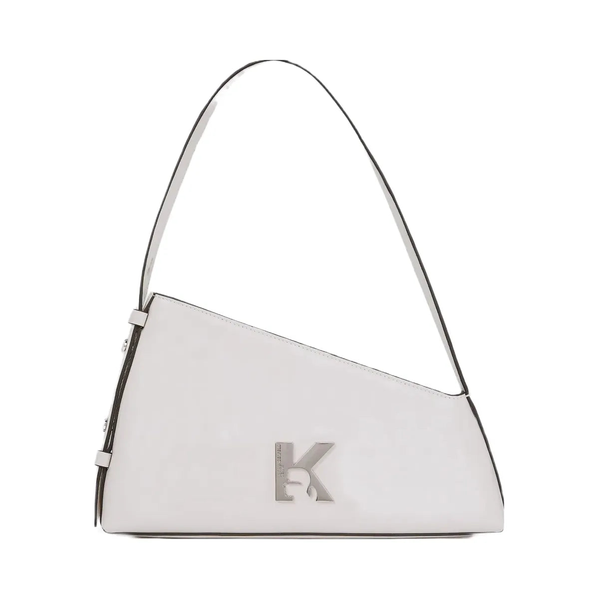 Karl Lagerfeld Geo High-Shine Shoulder Bag Off White