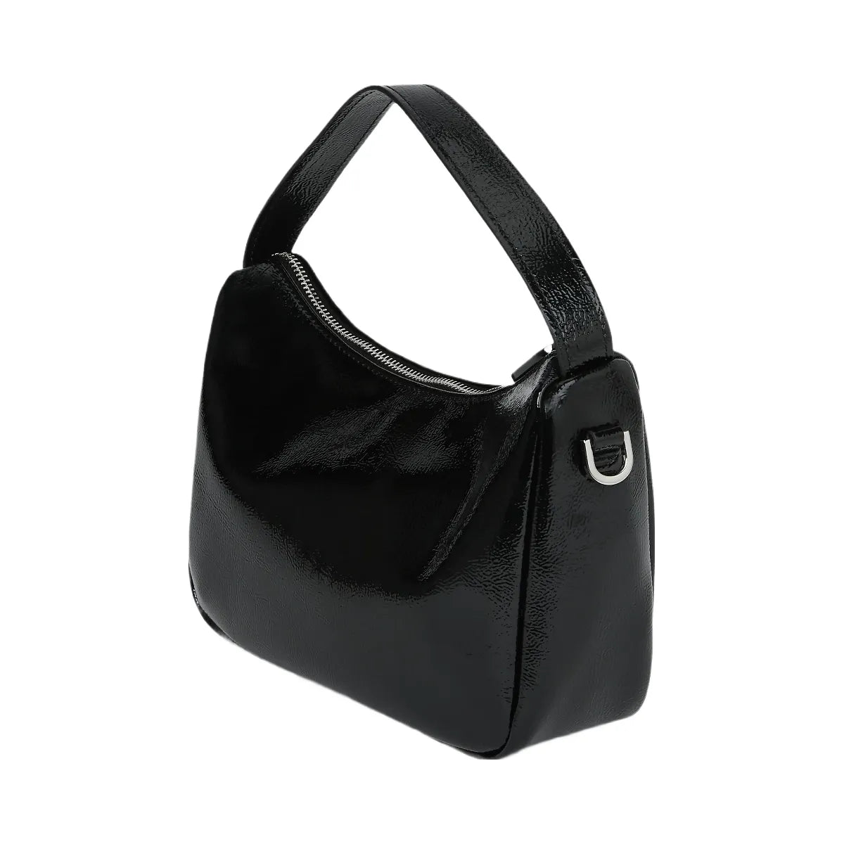 Karl Lagerfeld Glossy Mini Hobo Bag Black