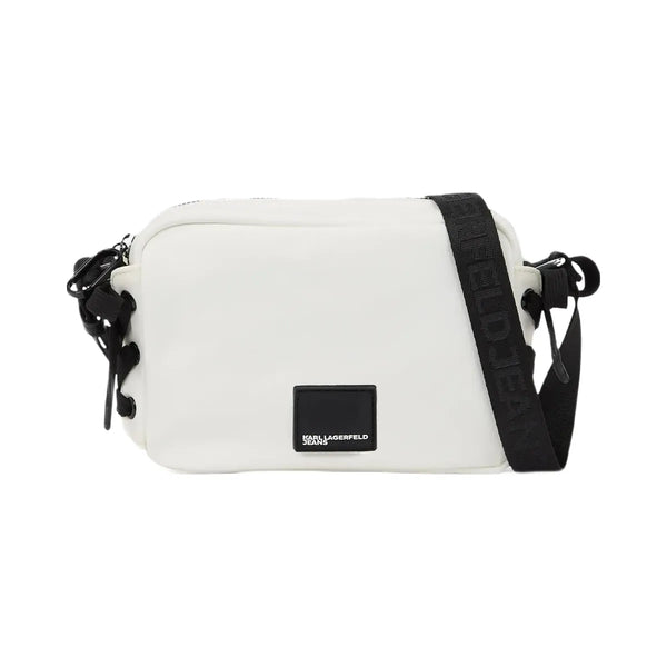 Karl Lagerfeld Nylon Lace-Up Camera Bag White