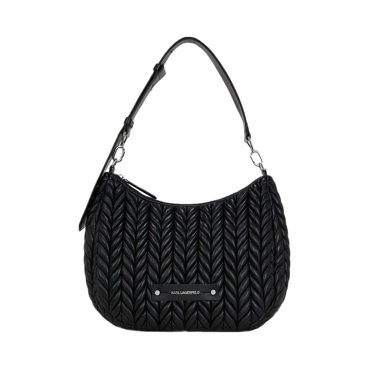 Karl Lagerfeld Weave Hobo Bag Black Nickel