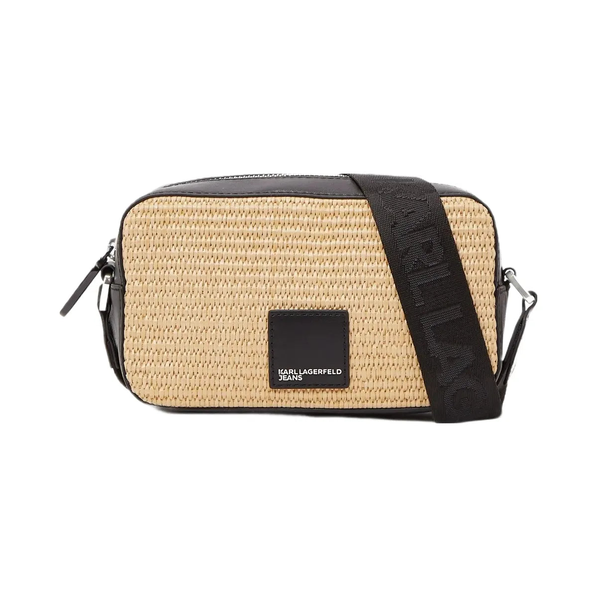 Karl Lagerfeld Woven Camera Bag Natural