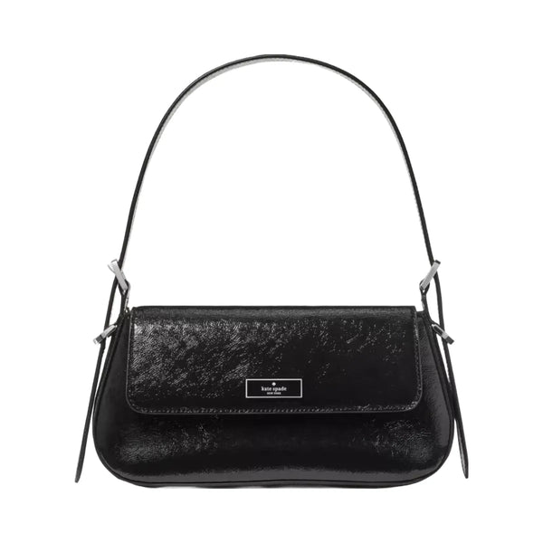 Kate Spade Bridget Shiny Leather Small Flap Shoulder Black
