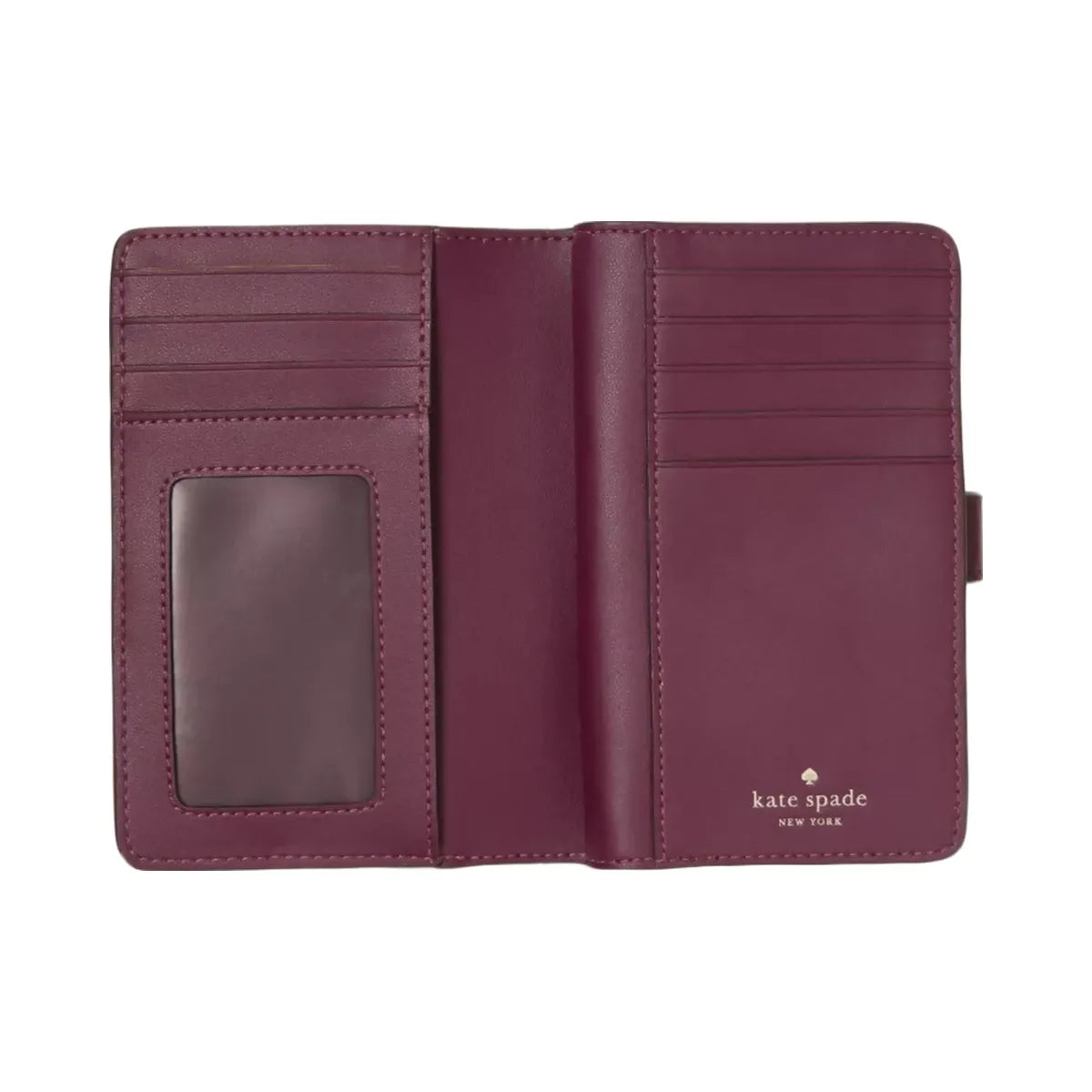 Kate Spade Croc Embossed Medium Bifold Wallet Deep Cherry