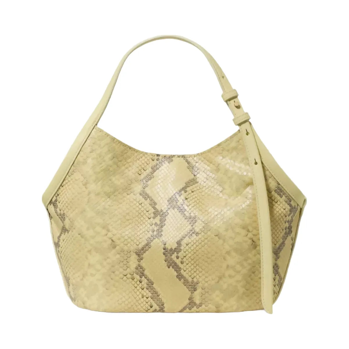 Kate Spade Deco Snake Embossed Small Tulip Tote Bag Pale Citron