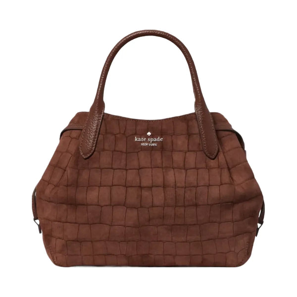 Kate Spade Dumpling Suede Croc Satchel Bag Chocolate Truffle