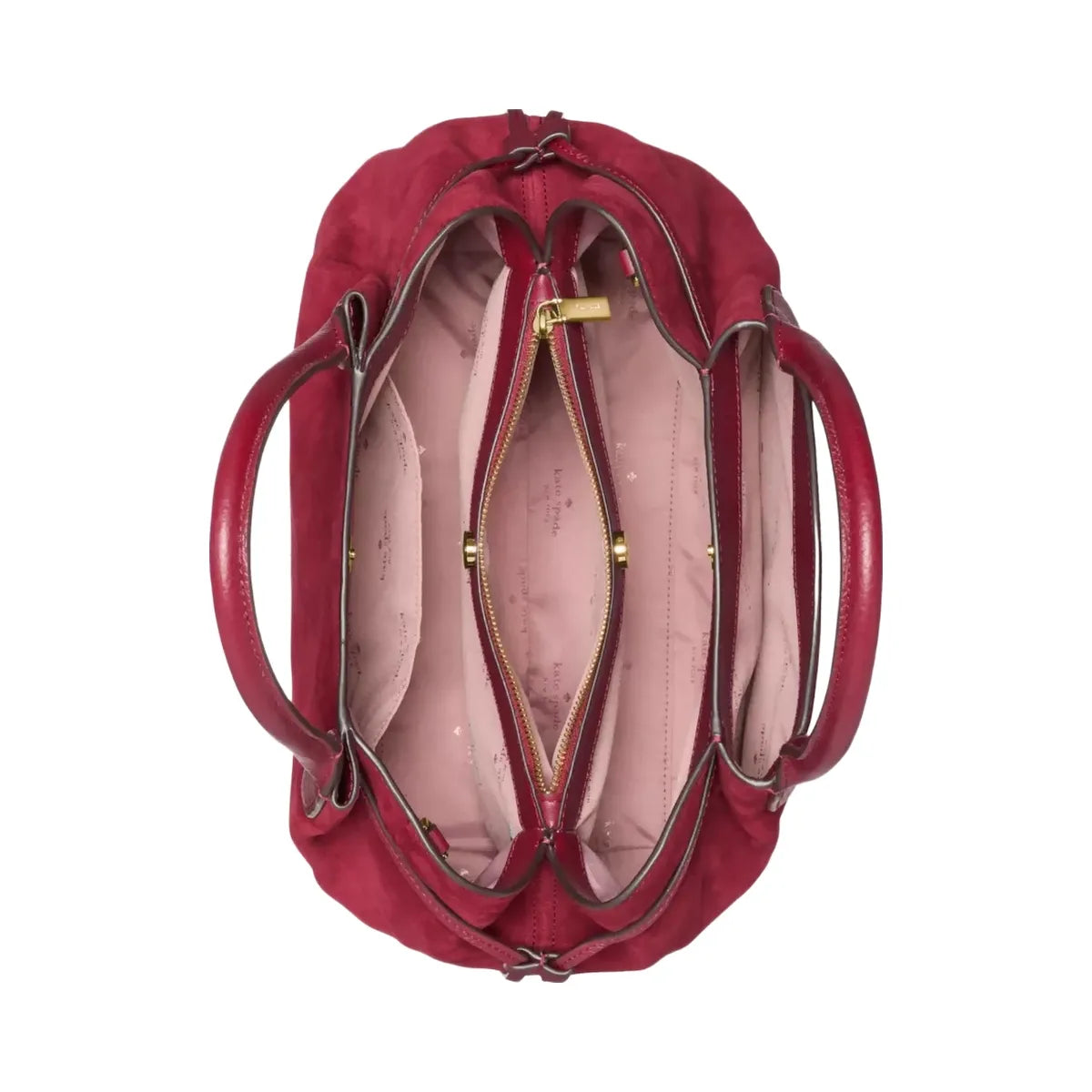 Kate Spade Dumpling Suede Large Satchel Bag Red Jam