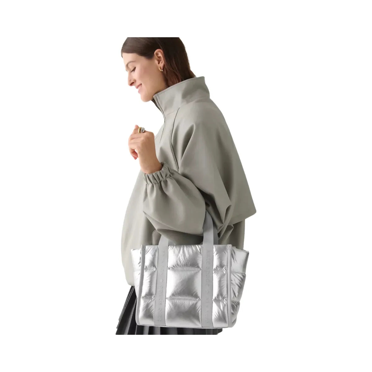 Kate Spade Kip Puffy Small Tote Silver