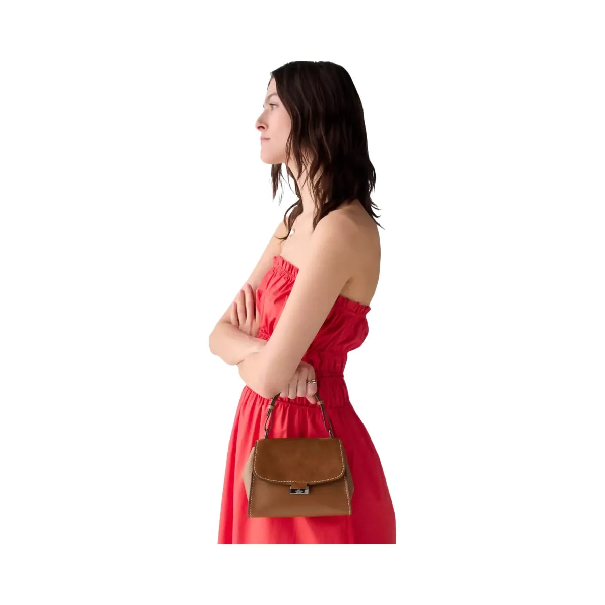 Kate Spade Riley Suede Small Top Handle Bag Warm Gingerbread