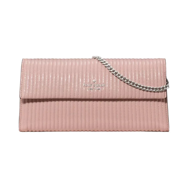 Kate Spade Scarlett Shiny Quilted Wallet On Chain Rose Smoke