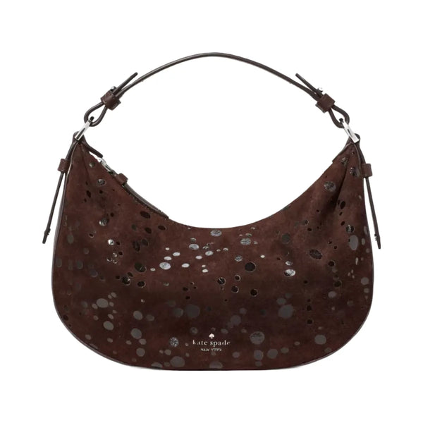 Kate Spade Selene Suede Dots Shoulder Bag Hot Fudge
