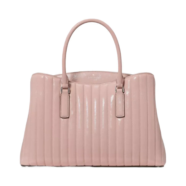 Kate Spade Thompson Street Shiny Quilted Satchel Bag Rose Smoke