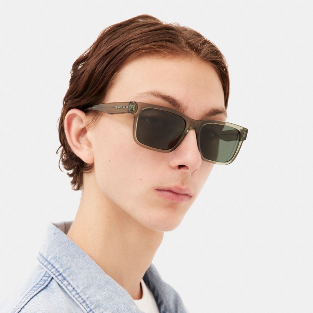Coach Coach Square Frame Sunglasses Transparent Green