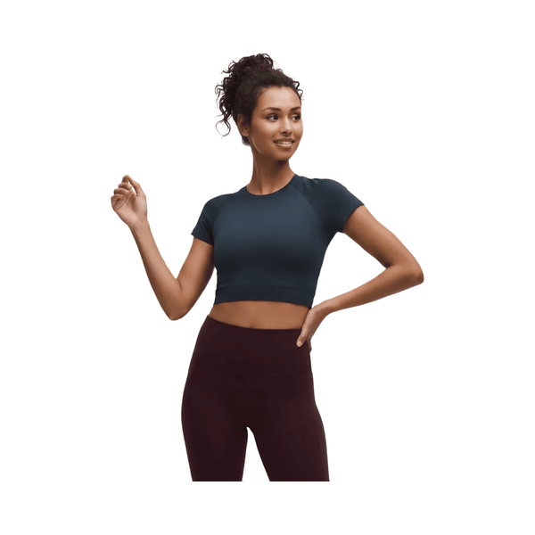 Lululemon Swiftly Tech Cropped Short-Sleeve Shirt 2.0 True Navy