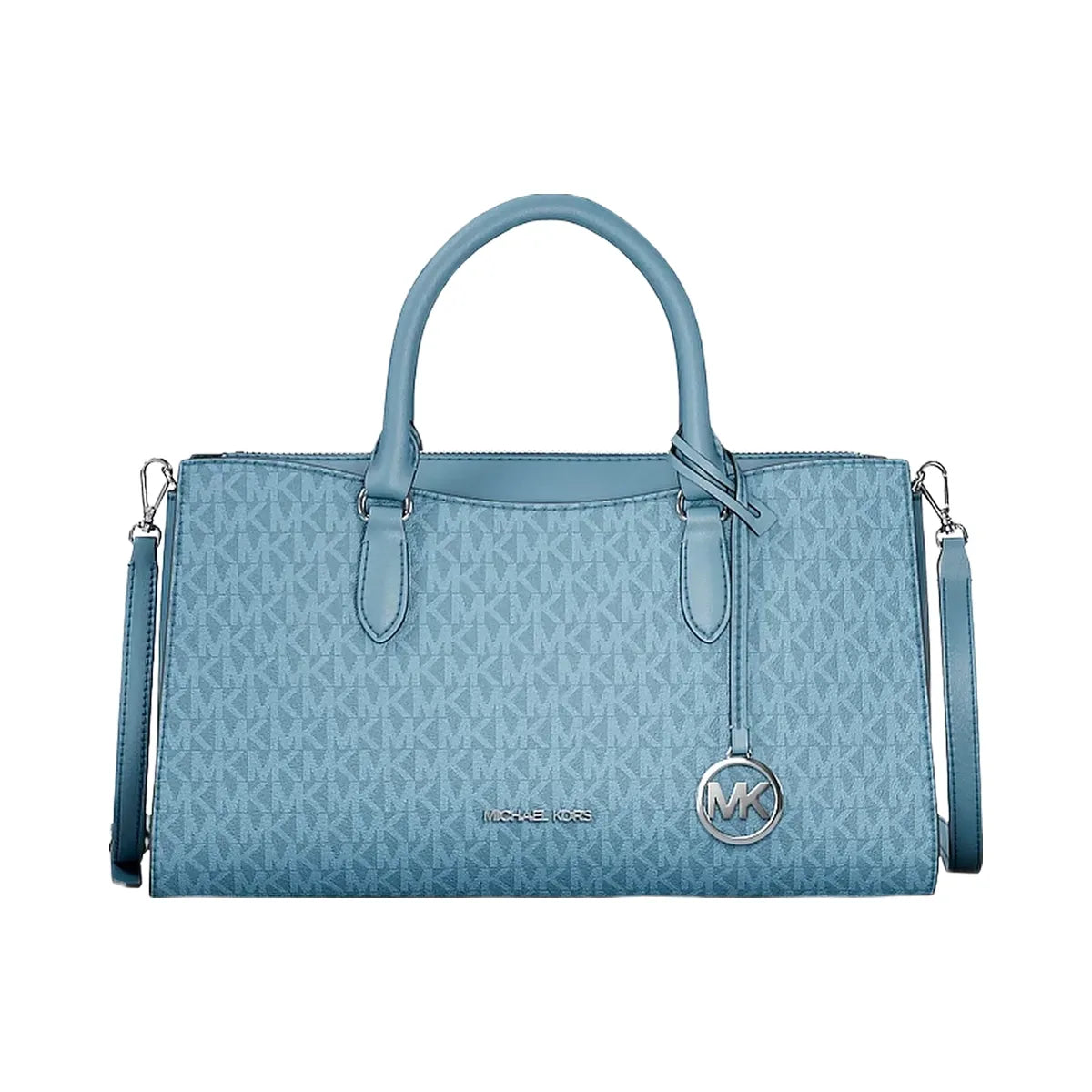 Michael Kors Arden Medium Top-Zip Satchel Denim
