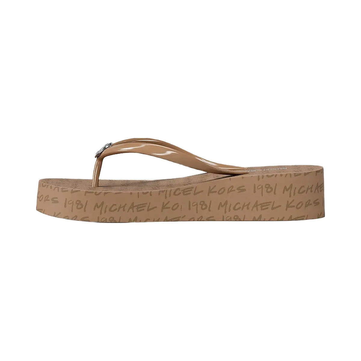 Michael Kors Bedford Logo Flip Flop Camel