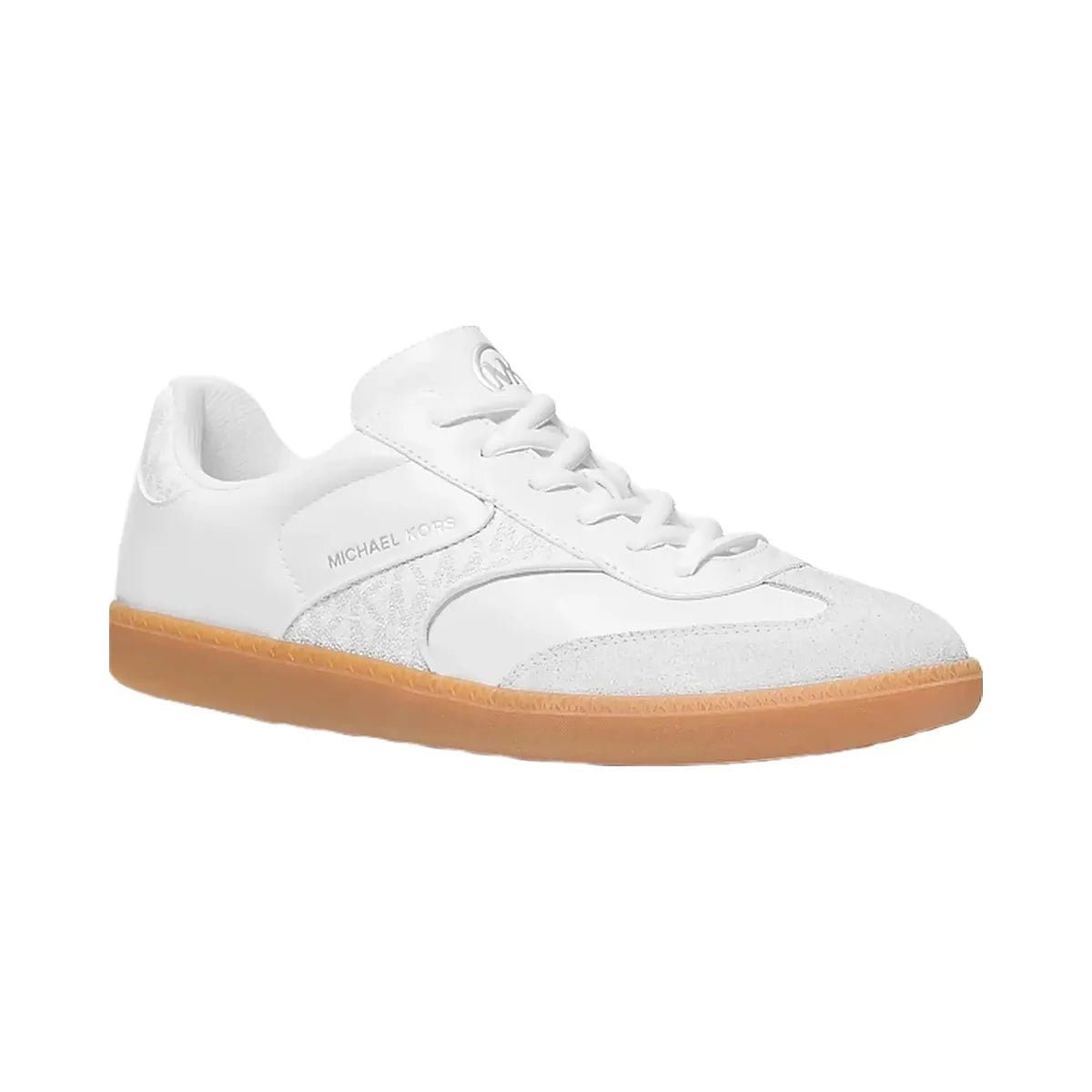 Michael Kors Benny Mixed-Media Sneaker Optic White