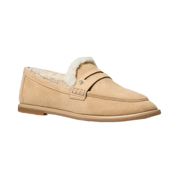 Michael Kors Bree Faux Shearling Trim Loafer Camel