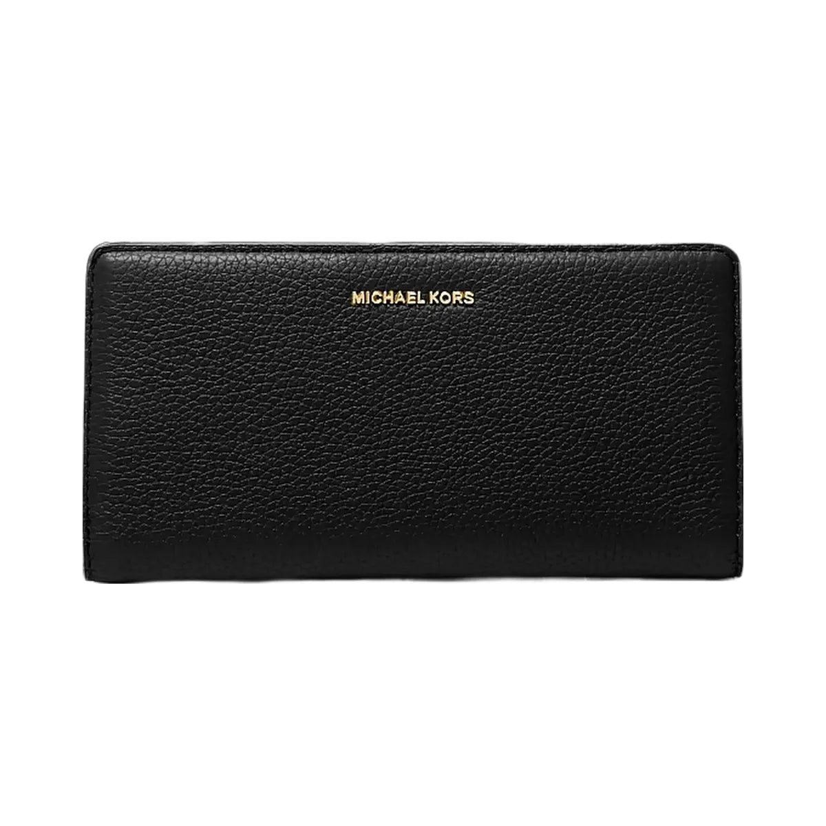 Michael Kors Bryant Large Pebbled Leather Snap-Front Wallet Black