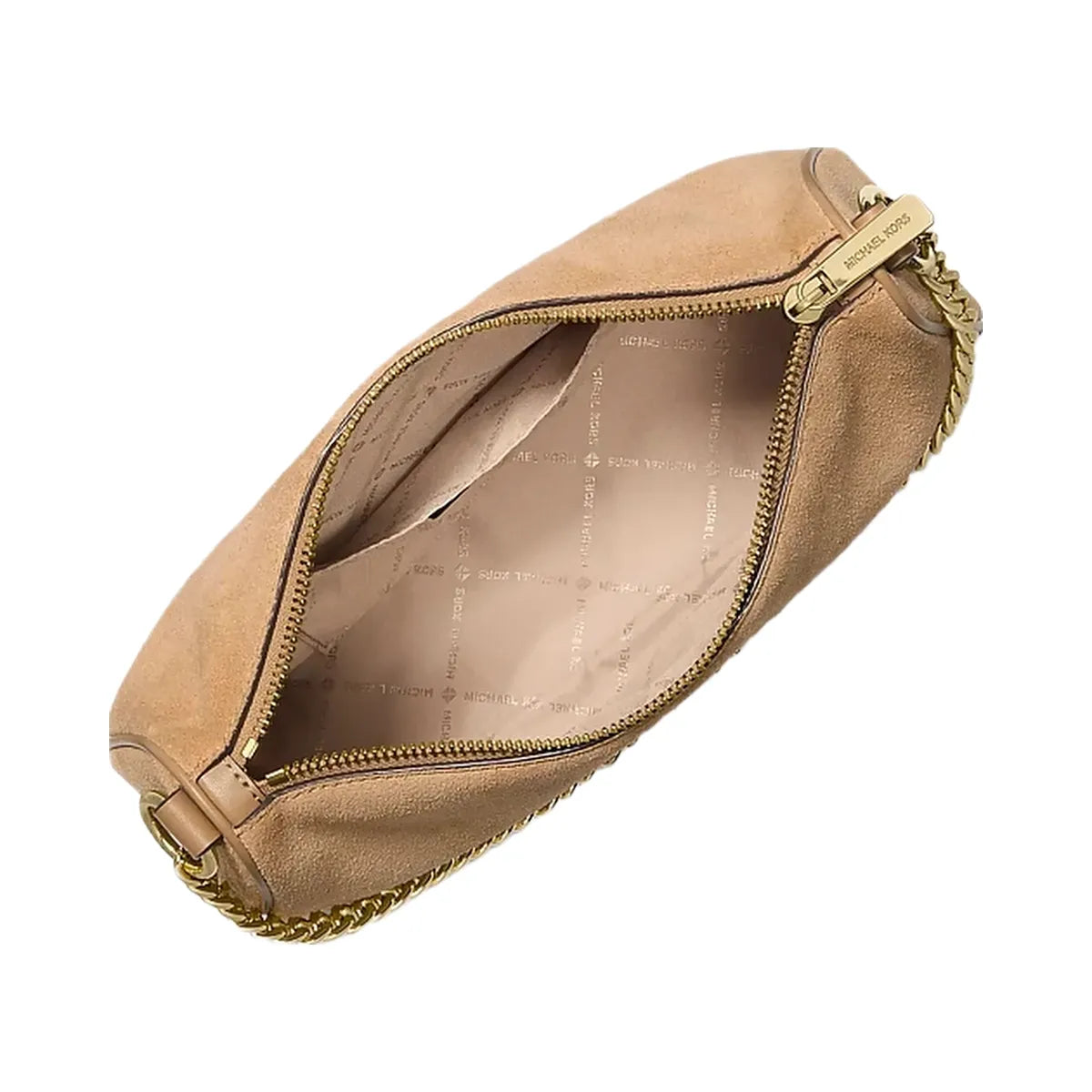 Michael Kors Carmela Medium Suede Convertible Crossbody Bag Camel