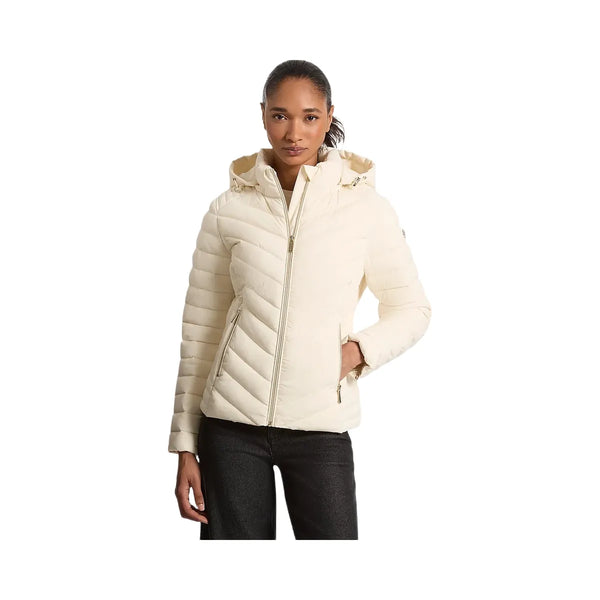 Michael Kors Chevron Quilted Jacket Bone