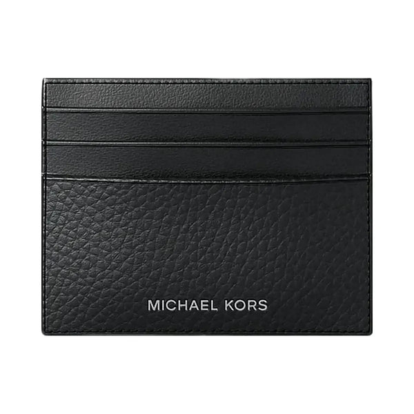 Michael Kors Cooper Pebbled Leather Card Case Black