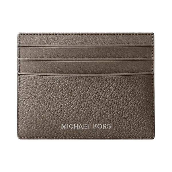 Michael Kors Cooper Pebbled Leather Card Case Mushroom