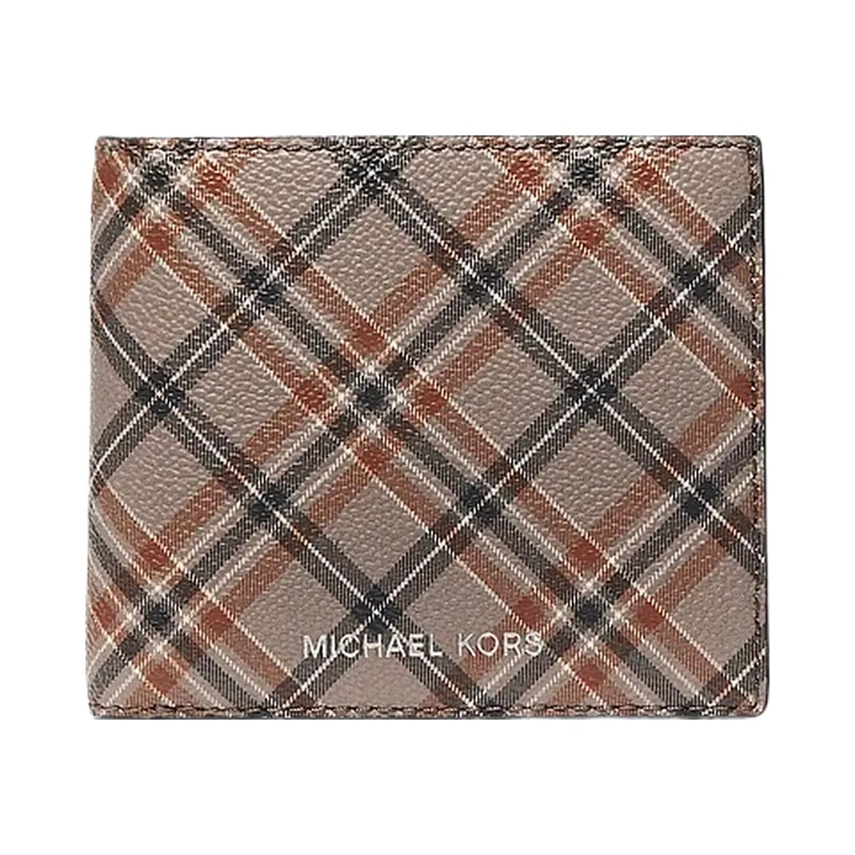 Michael Kors Cooper Plaid Print Wallet Mushroom