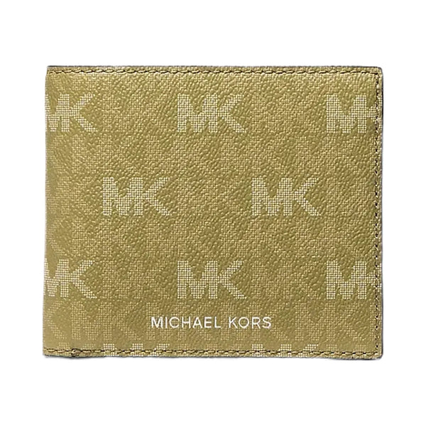 Michael Kors Cooper Printed Signature Logo Billfold Wallet Oregano