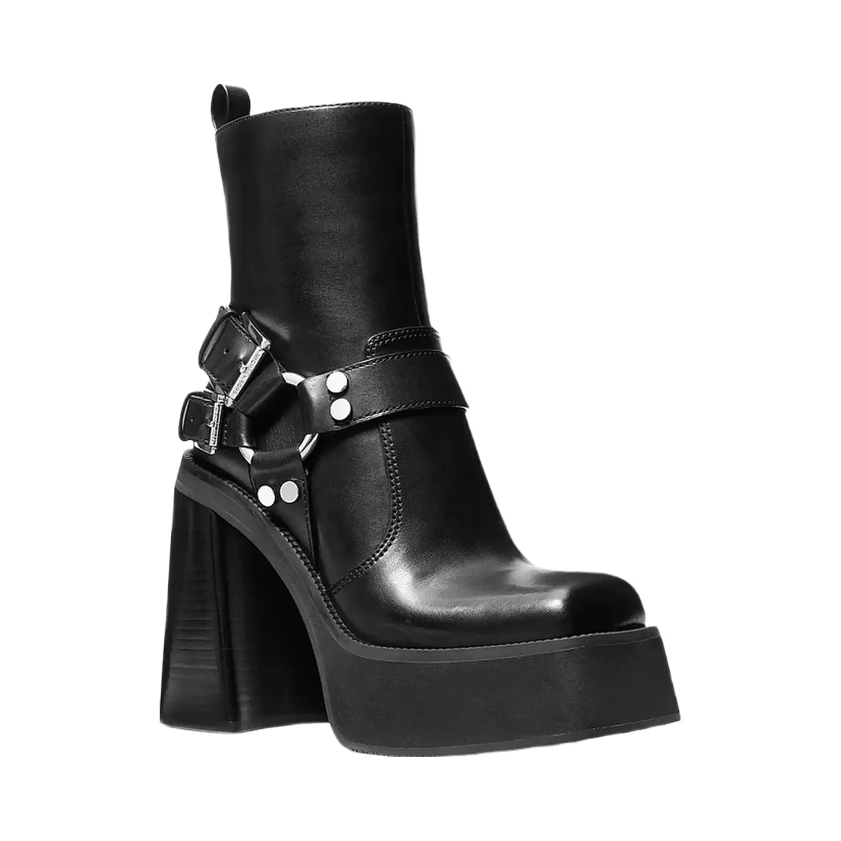 Michael Kors Crosby Leather Platform Moto Boot Black