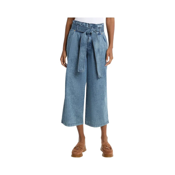 Michael Kors Denim Cropped Paperbag Pants Dusk Blue Wash