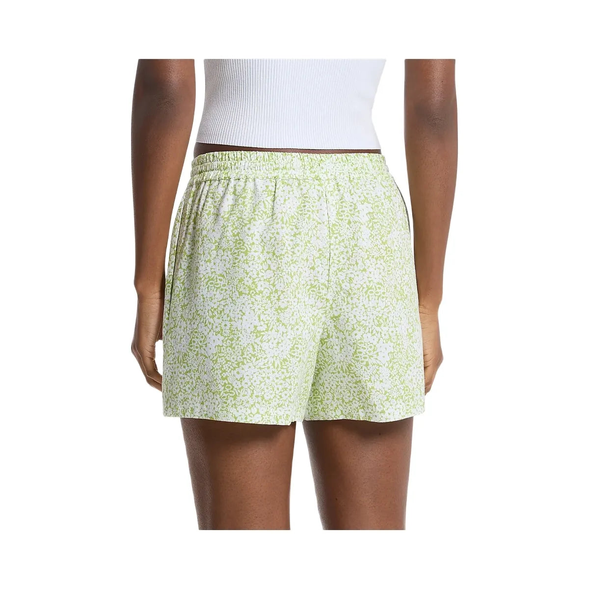 Michael Kors Floral Print Linen Blend Shorts Lime