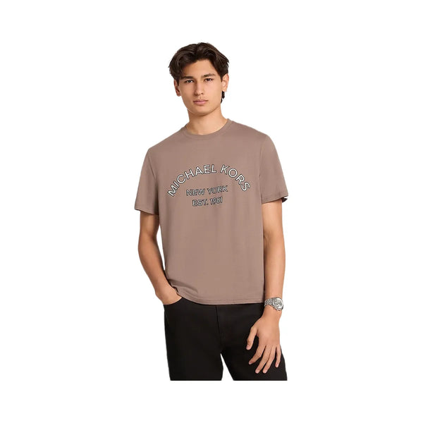 Michael Kors Graphic Logo Cotton Jersey T-Shirt Mushroom