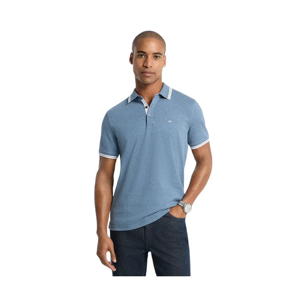 Michael Kors Greenwich Cotton Polo Shirt Denim Htr