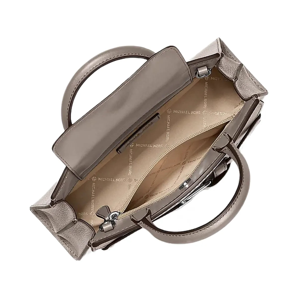 Michael Kors Greta Small Leather Satchel Mushroom