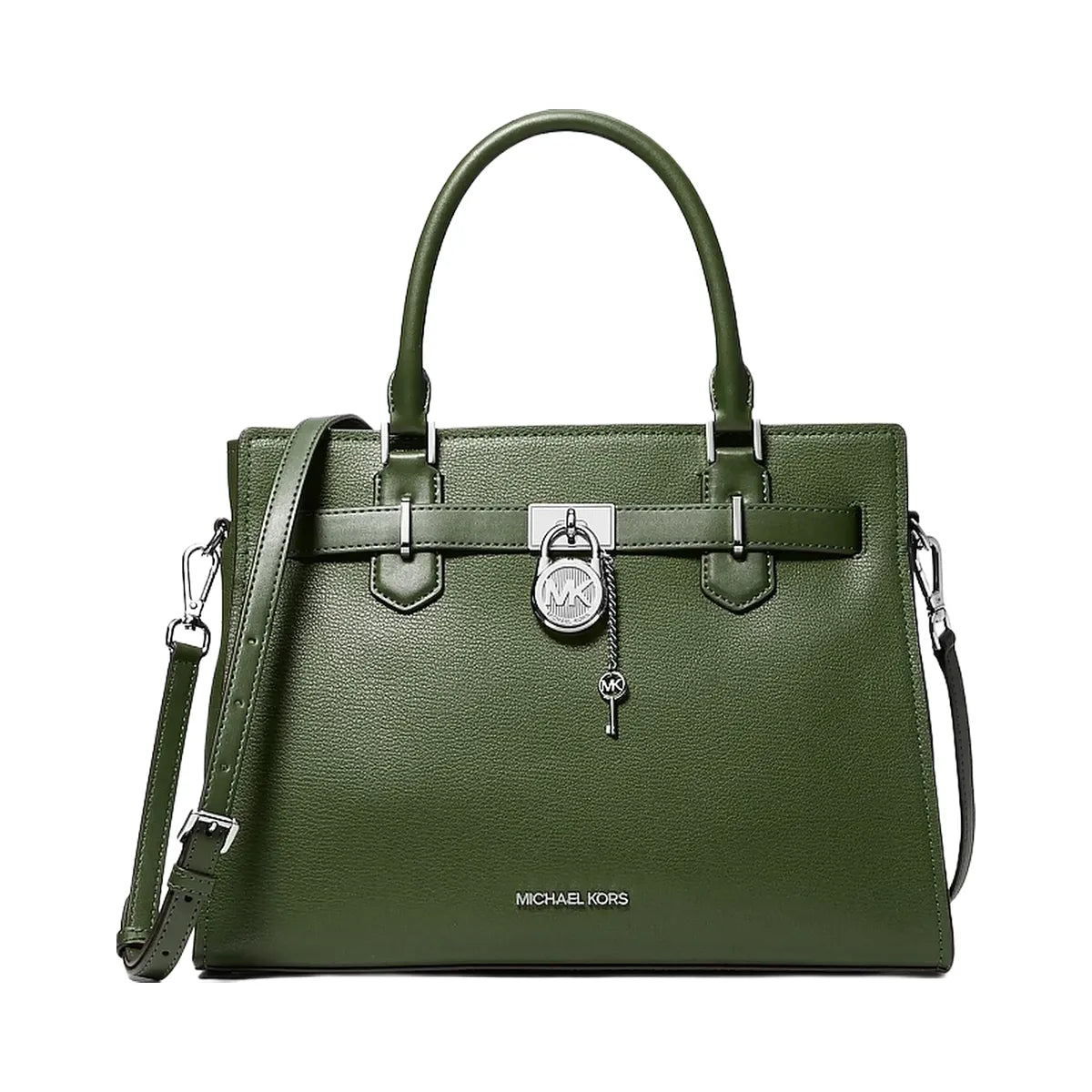 Michael Kors Hamilton Medium Leather Satchel Amazon Green